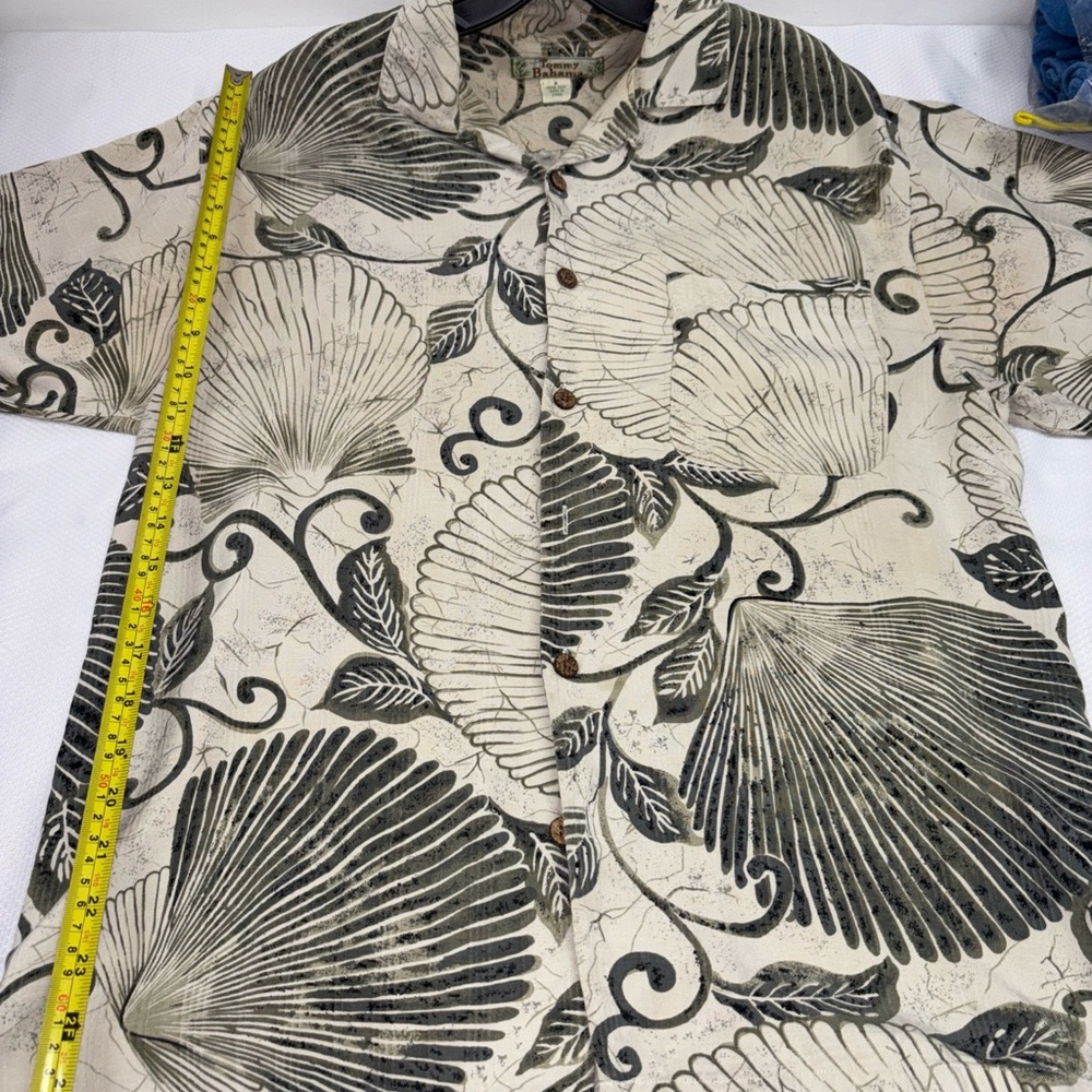 Tommy Bahama Beige and Olive Patterned Shirt
